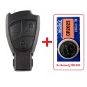 Mercedes autosleutel  behuizing 3 knoppen smartkey behuizing met Sony CR2032 batterij.