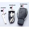Geschikt voor Mercedes autosleutel  behuizing 3 knoppen met batterijhouder en sleutelblad + 2x batterij CR2025.