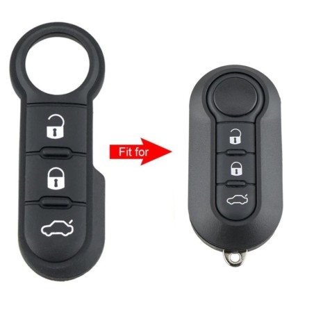 Geschikt voor Fiat sleutel rubber pad 3 knoppen.