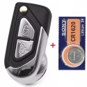 Autosleutel 2 Knoppen geschikt voor Citroën C3 / Citroën DS3 / met batterij / VA2 sleutelblad.