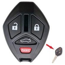 Autosleutelbehuizing 4 knoppen geschikt voor Mitsubishi autosleutel / Mitsubishi Lancer / Mitsubishi Galant / met batterij.