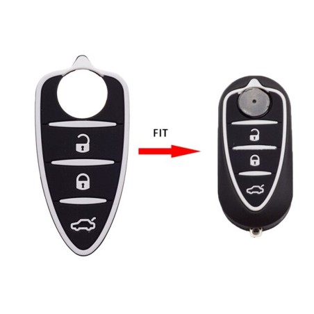 Geschikt voor Alfa Romeo autosleutel  behuizing rubber pad 3 knoppen.
