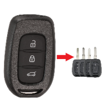 Renault en Dacia 3 knoppen sleutelbehuizing met Sony batterij ECR2016