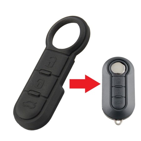 Geschikt voor Fiat autosleutel  behuizing rubber pad 3 knoppen SIPRSC8.