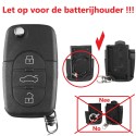 Audi autosleutel behuizing 3 knoppen met Sony CR2032 batterij.